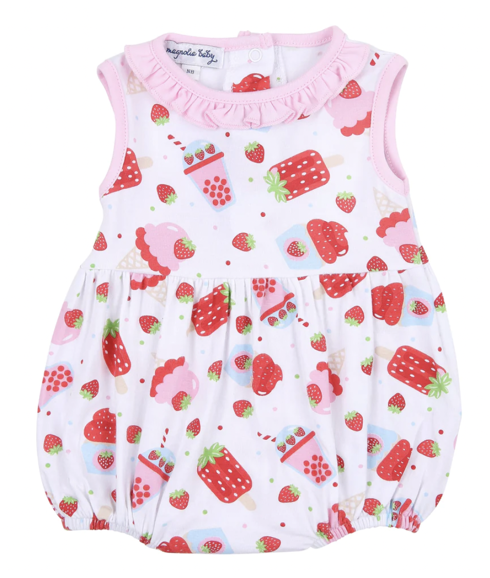 Strawberry Treats Ruffle Sleeveless Bubble