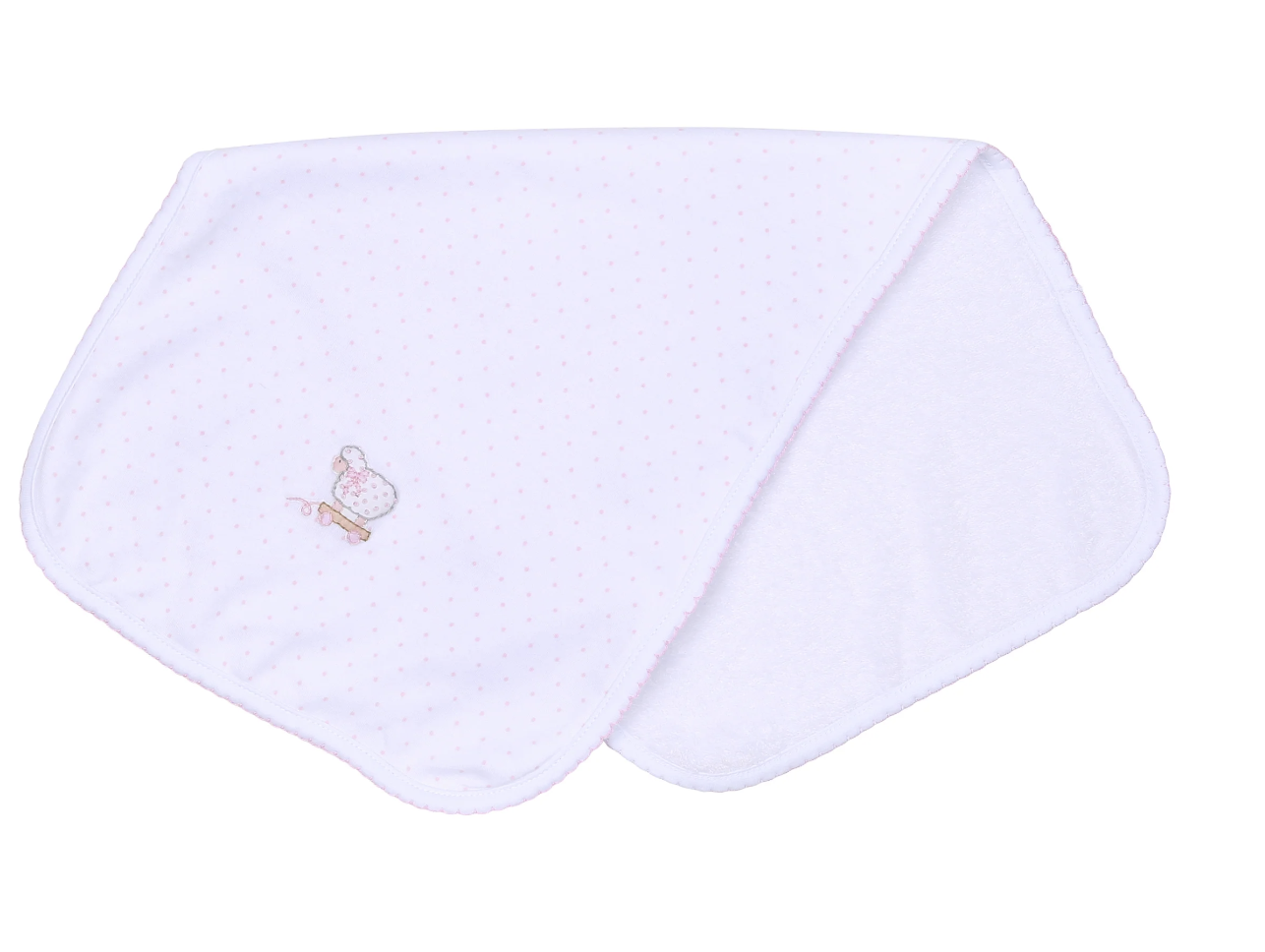 Darling Lambs Emb Burp Cloth Pink