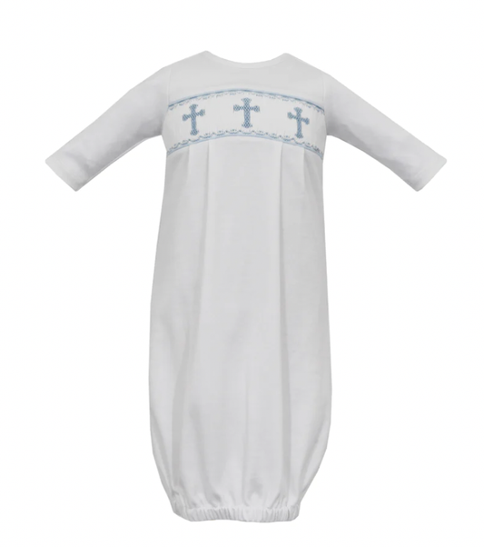 Crosses White Knit Boy Gown