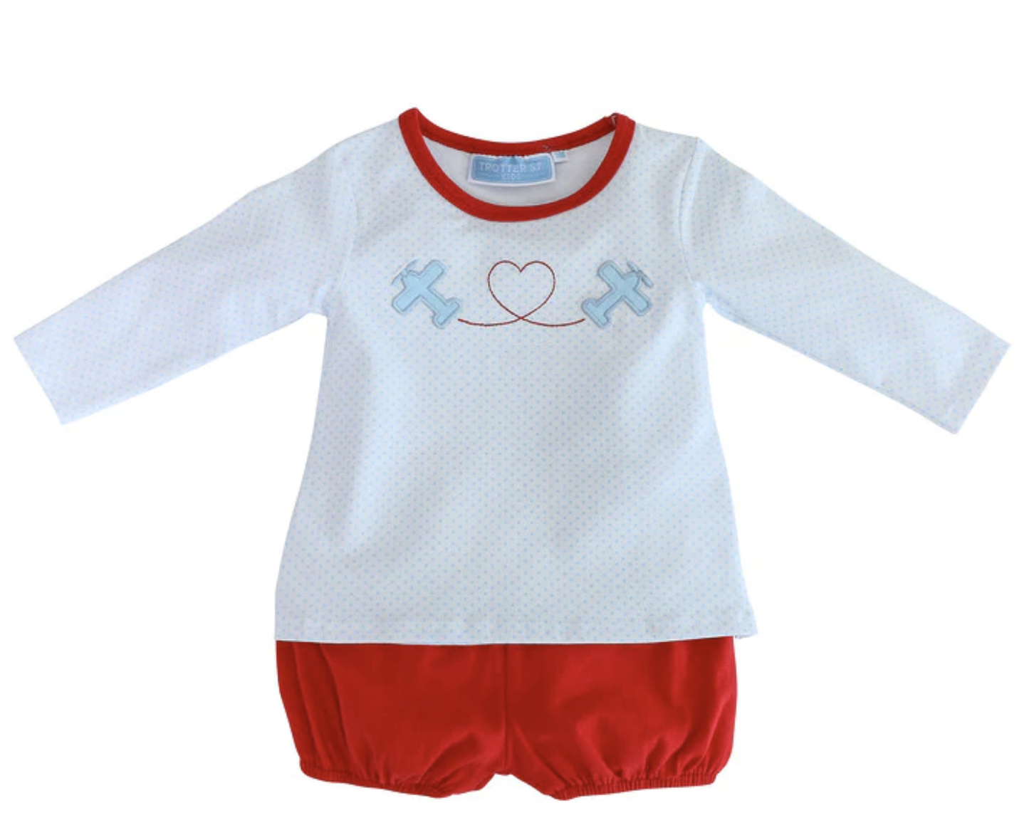 TSK Airplane Embroidery Diaper Set