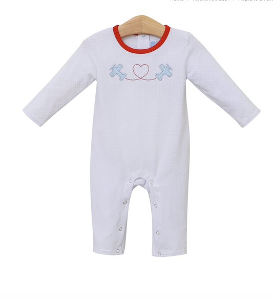 TSK Airplane Embroidery Romper