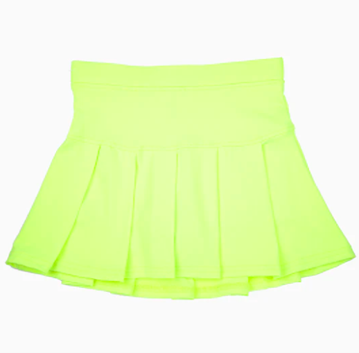 Tennis Skort Solid Neon Yellow