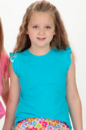Ruffle Shirt in Turquoise