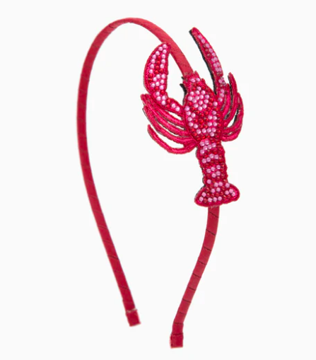 Crawfish Rhinestone Headband Hot Pink