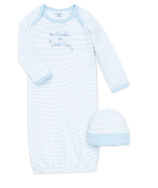 Little Me Thank Heaven for Little Boys Sleeper Gown And Hat
