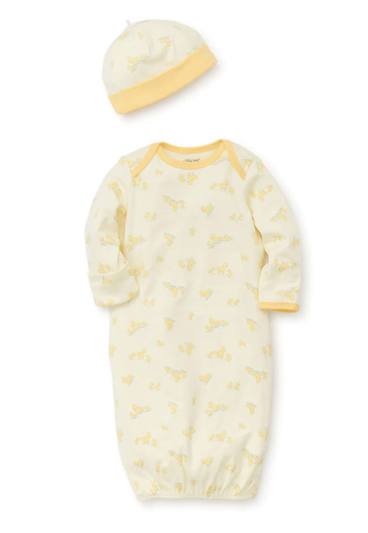 Little Me Little Ducks Sleeper Gown and Hat