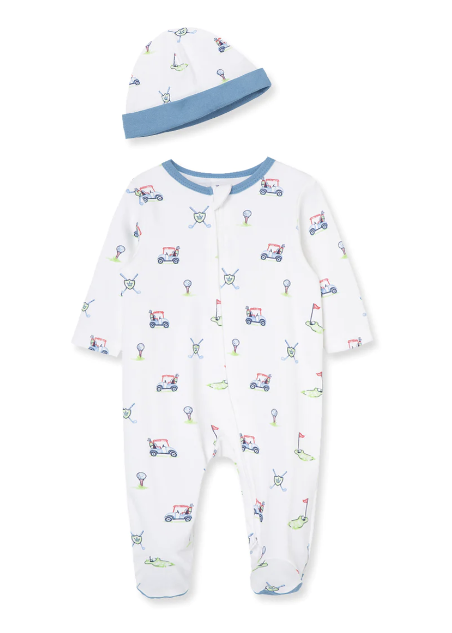 Little Me Golf Club Zip Footie with Hat