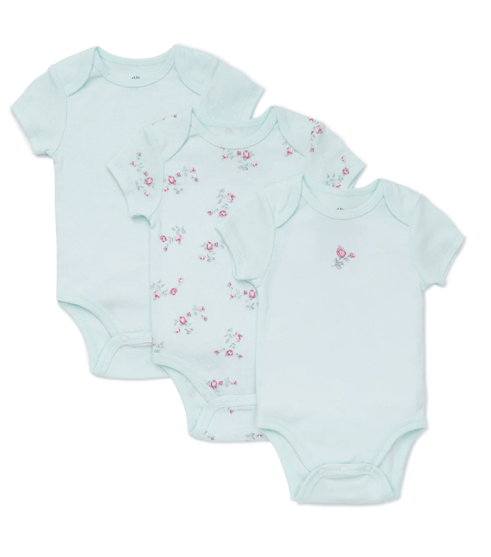 Little Me Floral Spray 3-Pack Bodysuits