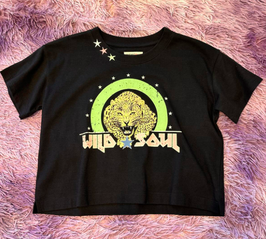 Wild Soul Leopard Embroidery Star Tee