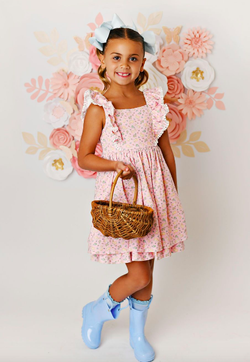 Swoon Baby Spring Bunny Pinafore Dress