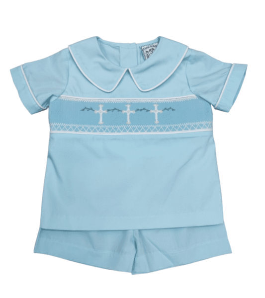 Faith Smocked Boys Short Set