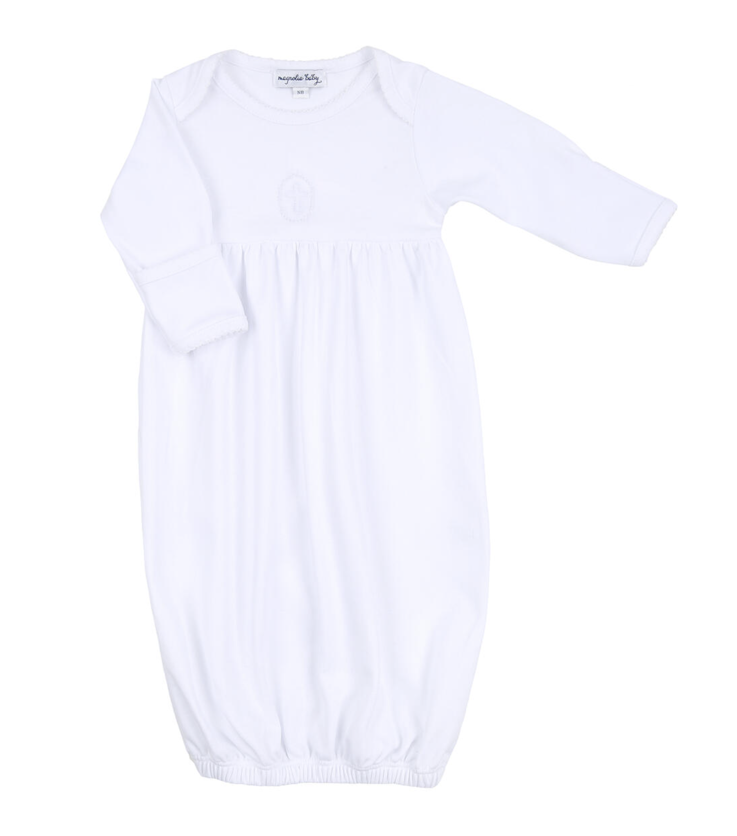 MB Blessed Spring Emb Gathered Gown White