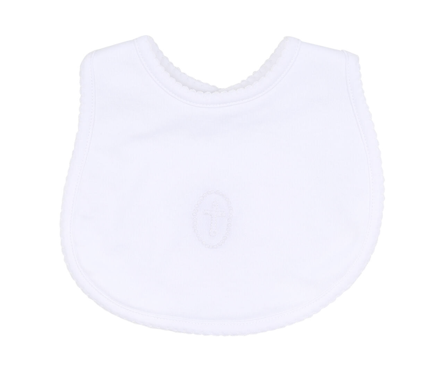 MB Blessed Spring Emb Bib White