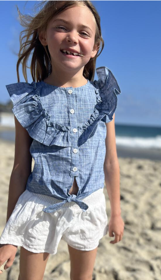 Luna Top in Chambray