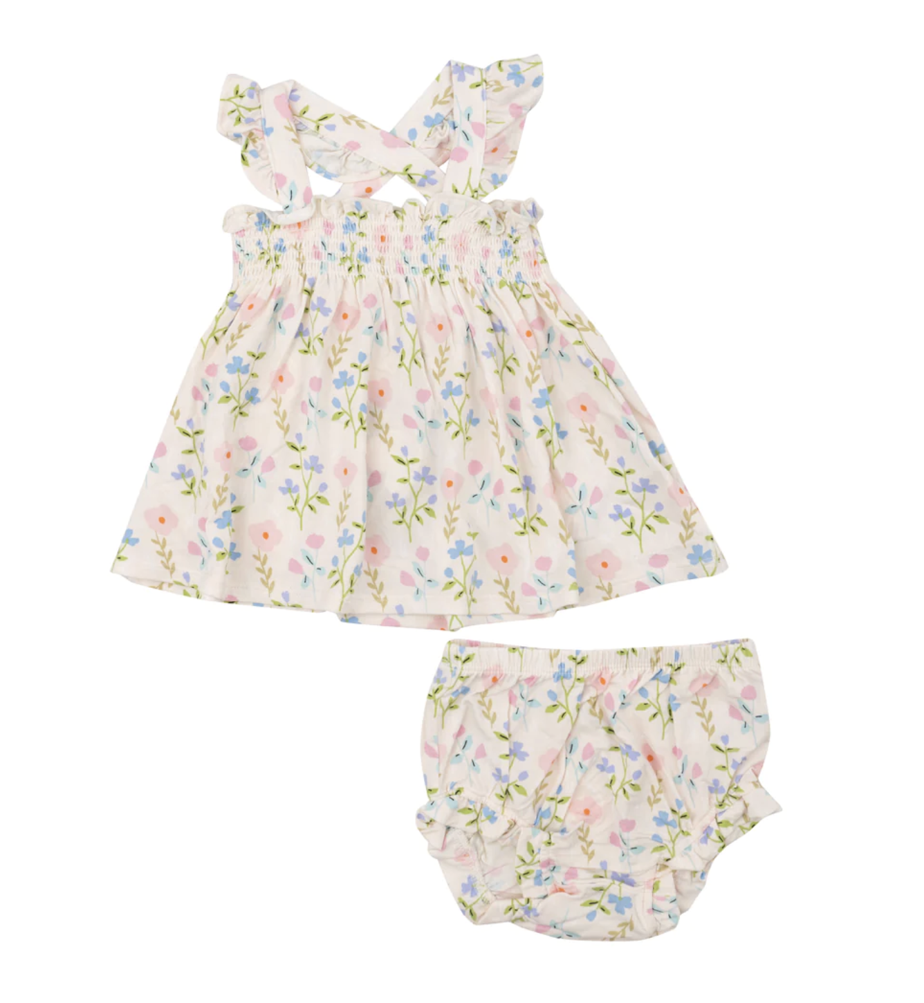 Angel Dear Simple Pretty Floral Smocked Set