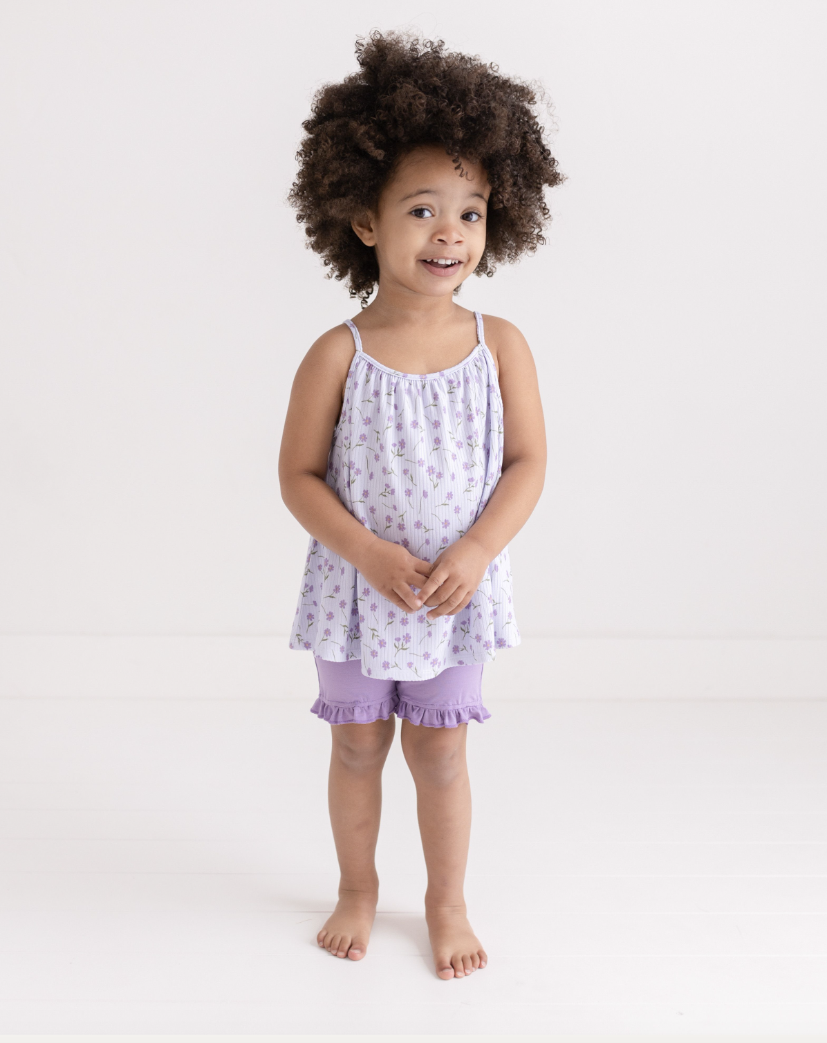 Posh Peanut Jeanette Spaghetti Top & Ruffled Short Set