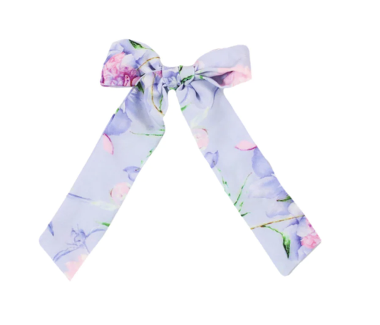 Long Tail Bow in Lilac Floral