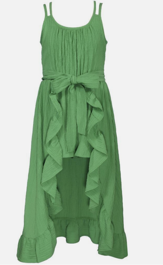 BJ Green Ruffled Skirt Romper Dress