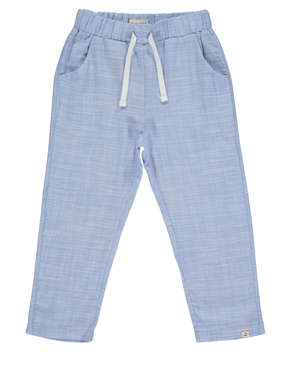 Bosun Blue Heathered Cotton Pant