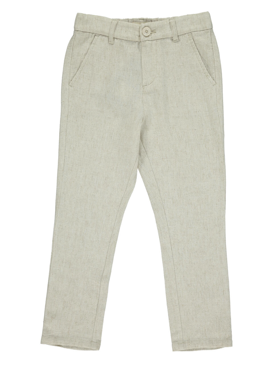 Charles Cream Woven Linen Pants