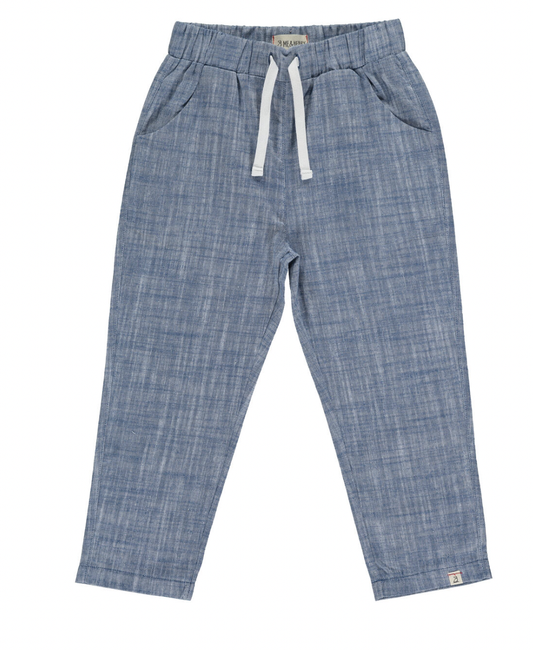 Bosun Navy Heathered Cotton Pants