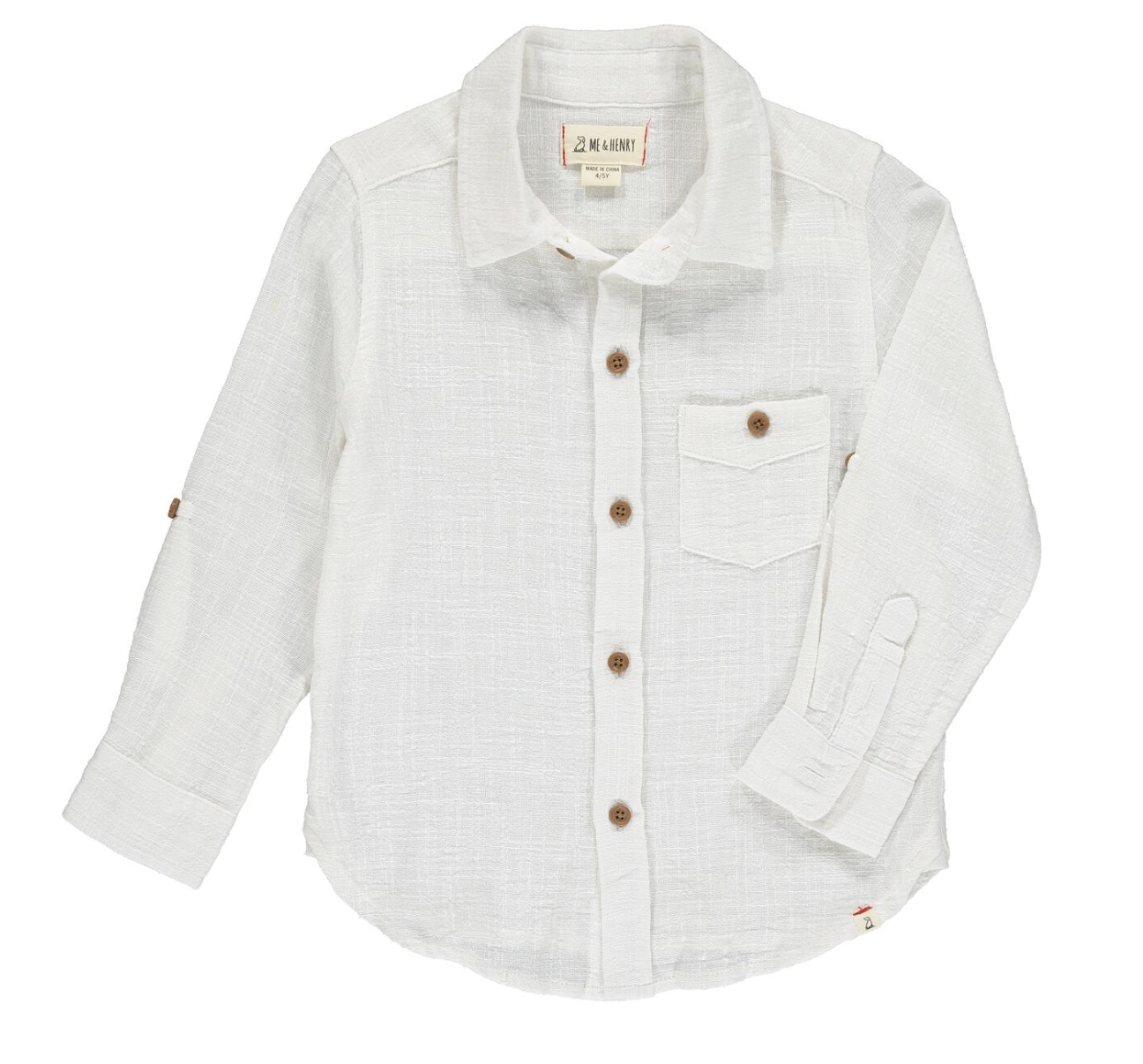 Merchant White Cotton Long Sleeve Shirt