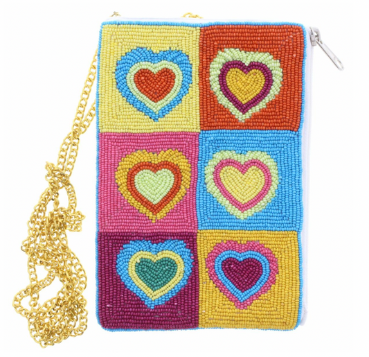 Multi Heart Beaded Purse