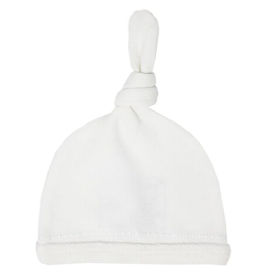White Velveteen Top Knot Hat