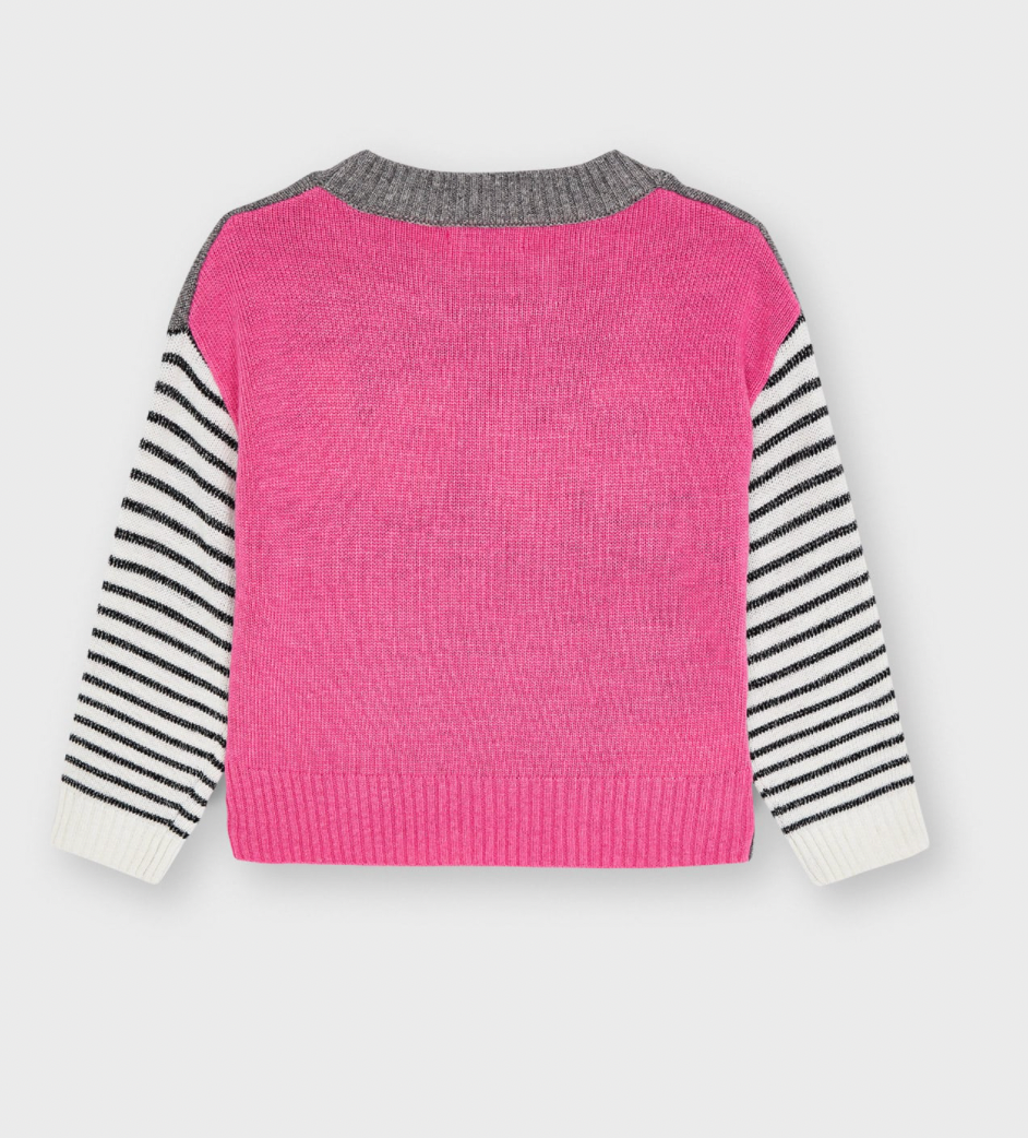 Cool Black Pink Grey Sweater