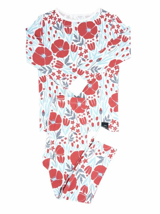 Red Poppy Kid Pj Set