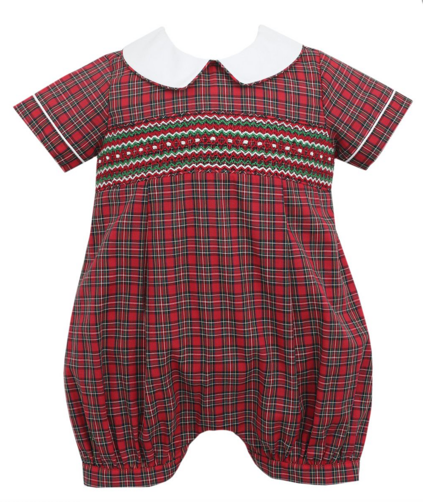 Christmas Plaid Boys Straight Bubble