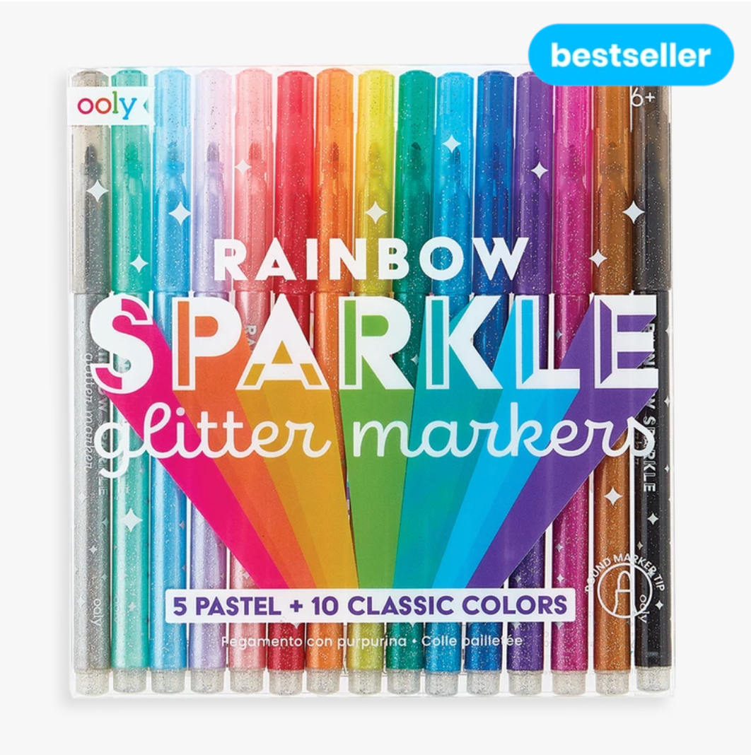 RAINBOW SPARKLE GLITTER MARKERS