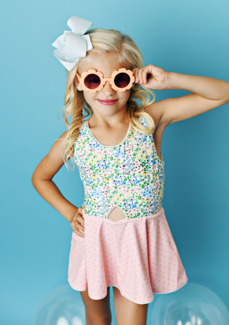 Peachy Floral Skirted Swimmy