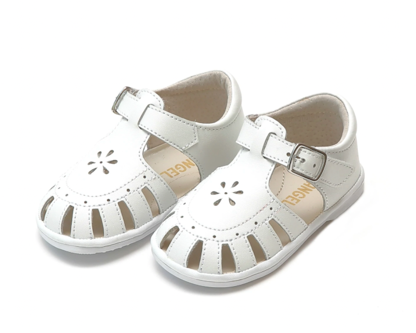 Shelby Angel Baby Caged Sandal White