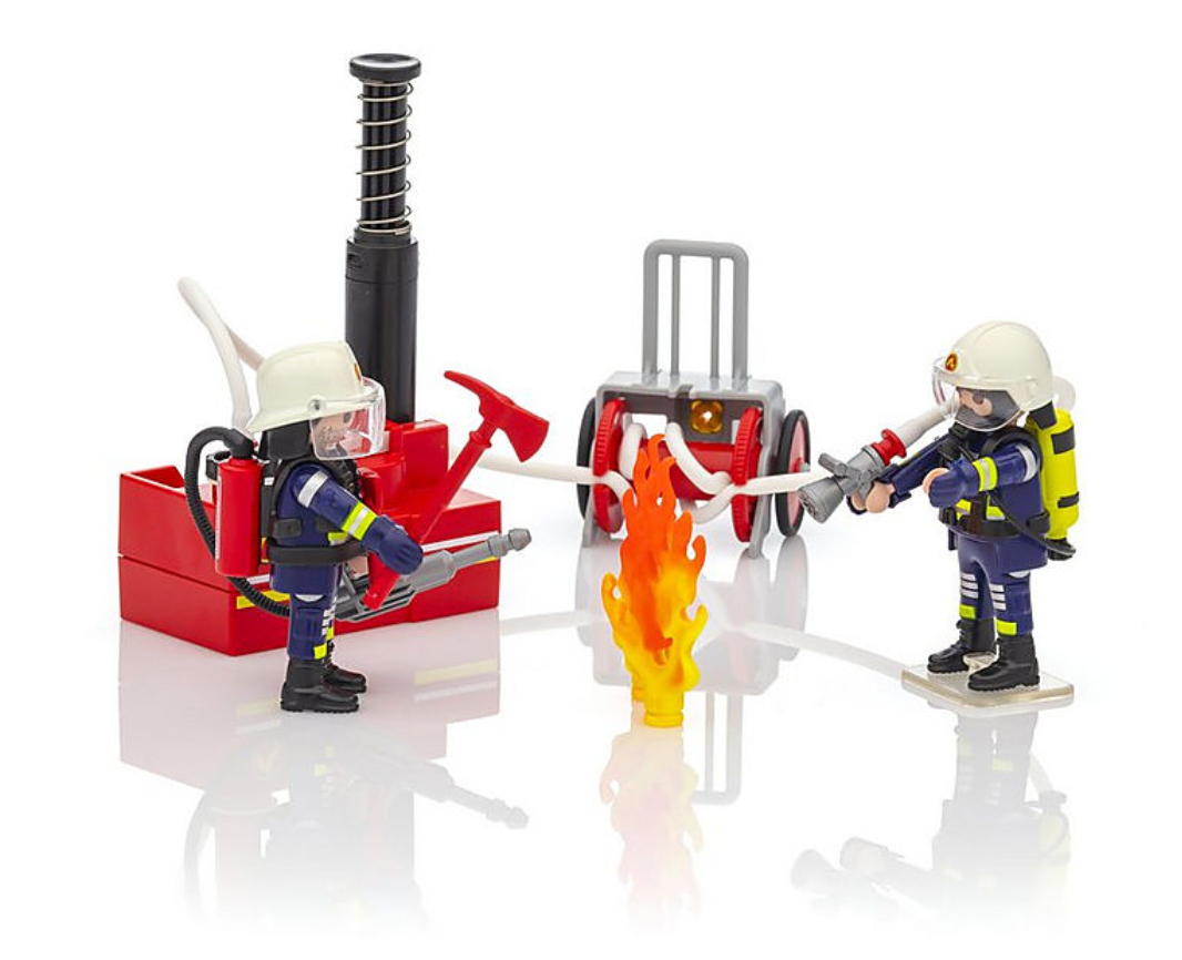 Firefighters with Water Pump