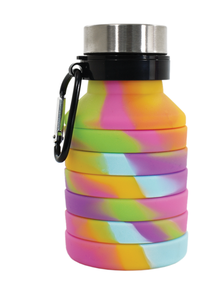 Tie Dye Silicone Collapsible Water Bottle