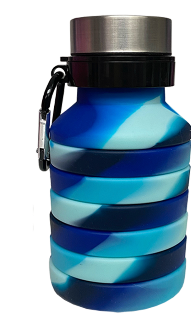 Ocean Waves Collapsible Water Bottle