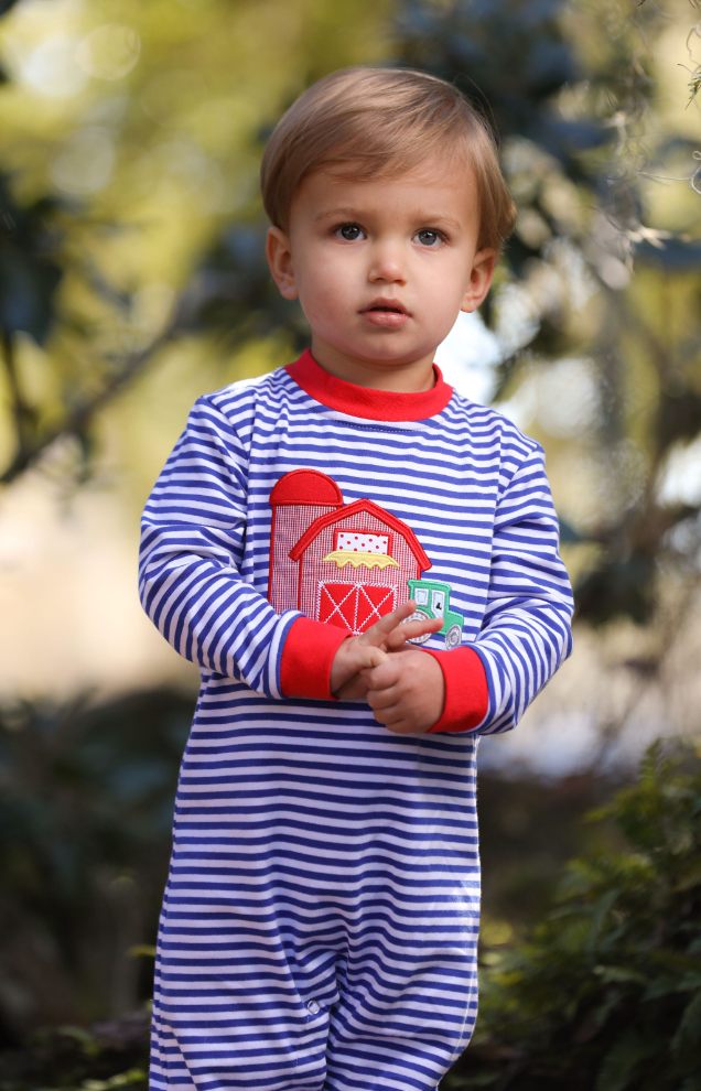 Farm Barn Boy Romper