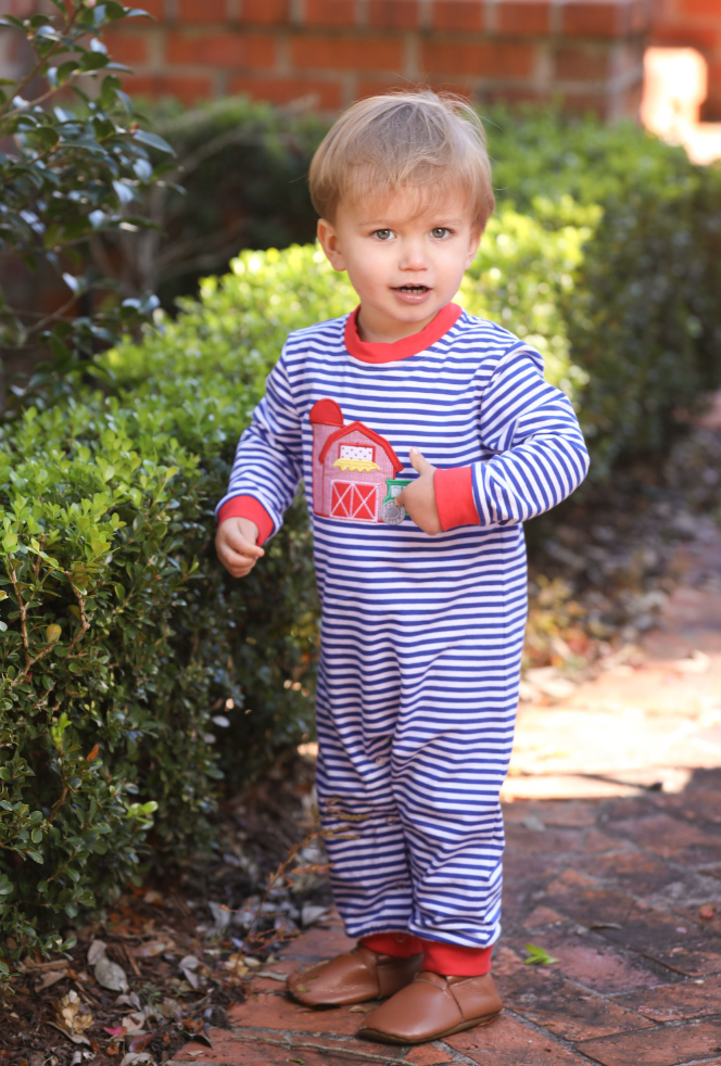 Farm Barn Boy Romper