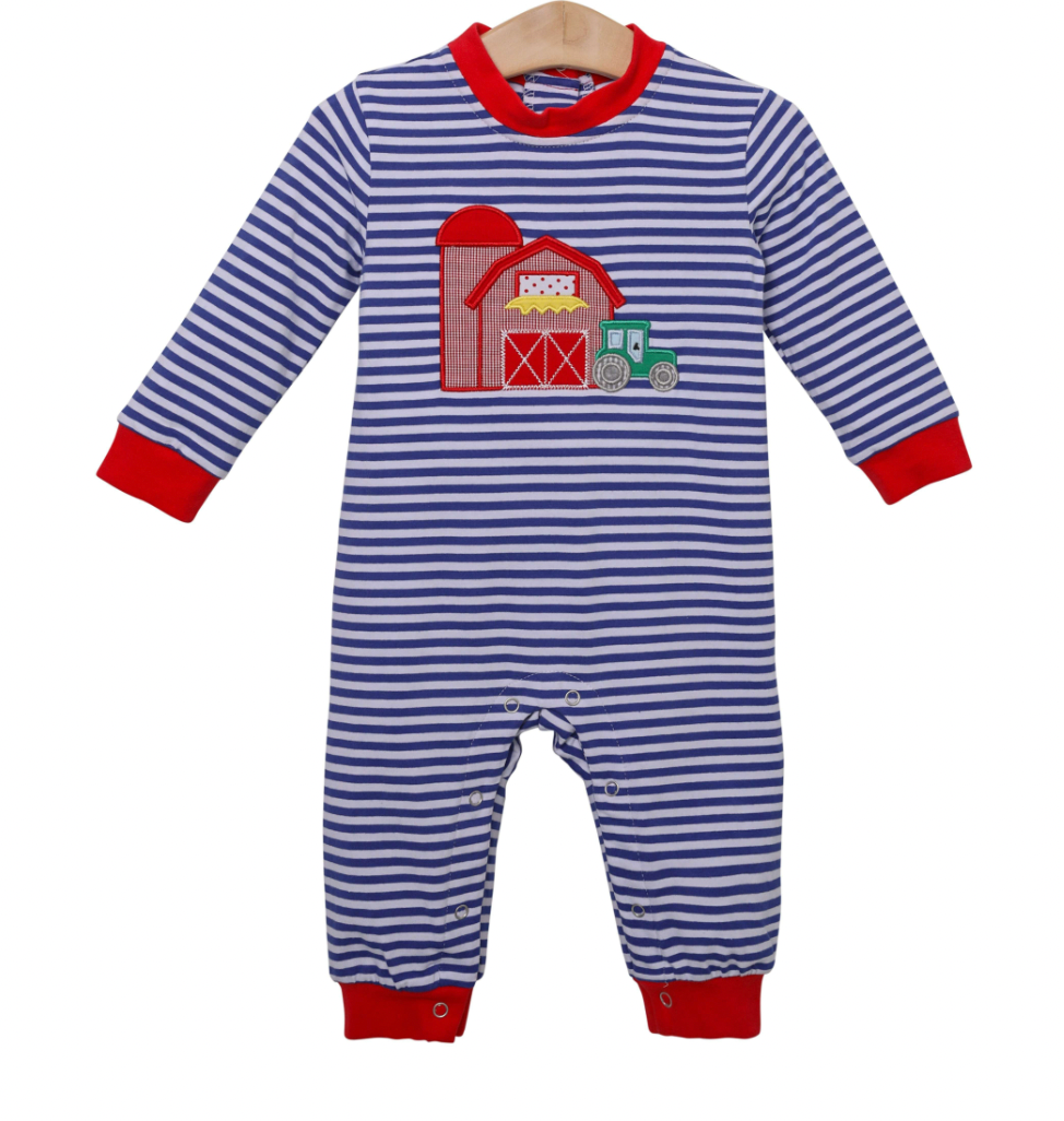 Farm Barn Boy Romper