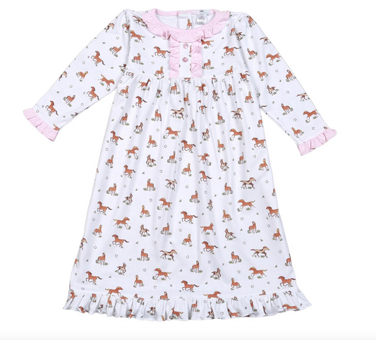 Horses Pima Night Gown