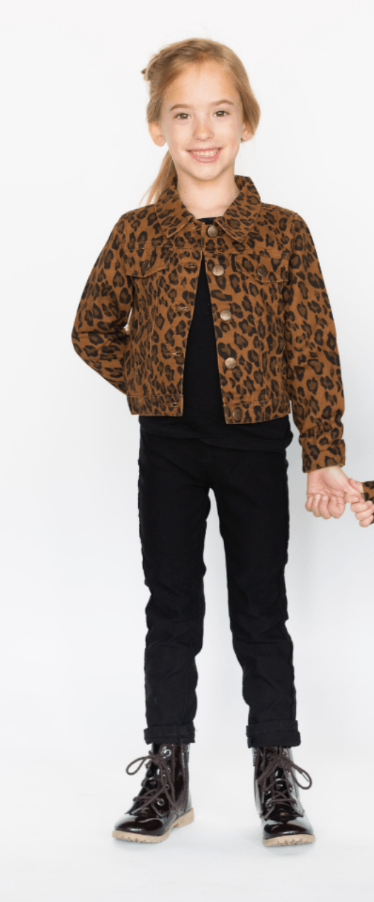 Jolene Dark Leopard Denim Jacket