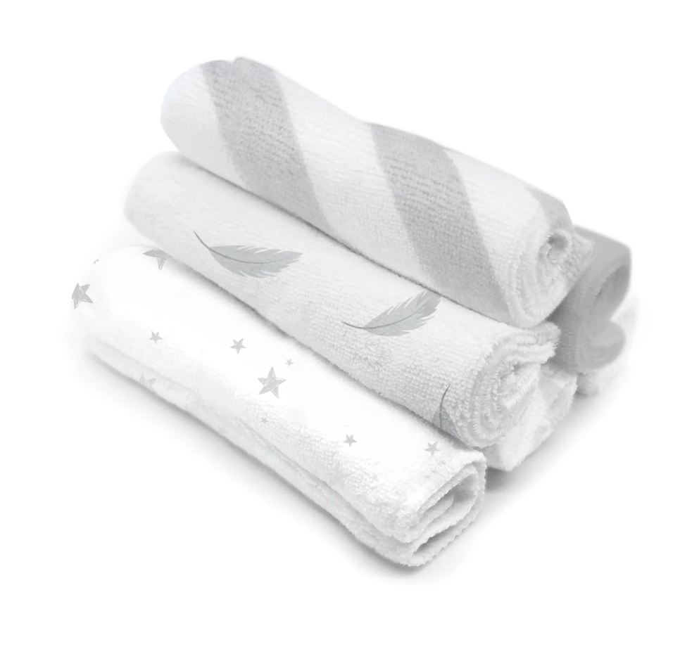 Kushies Washcloth 6 pk Grey