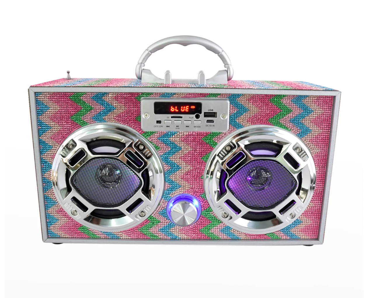 Chevron Bling Retro Bluetooth Boombox