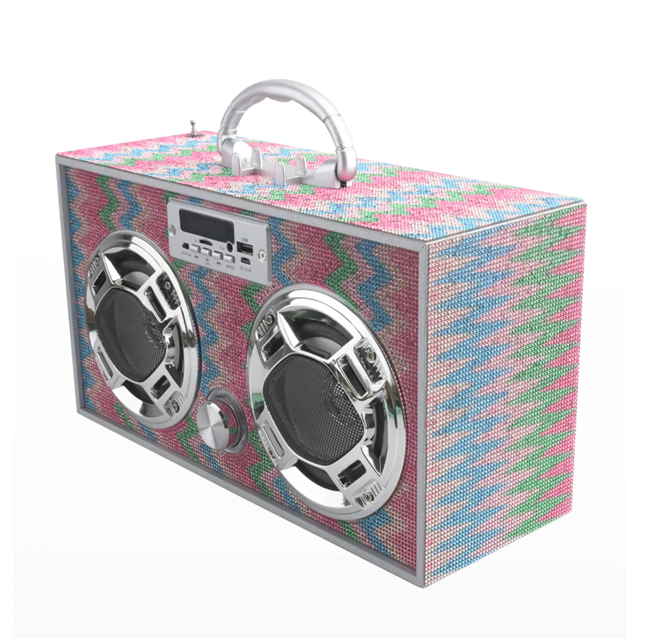 Chevron Bling Retro Bluetooth Boombox