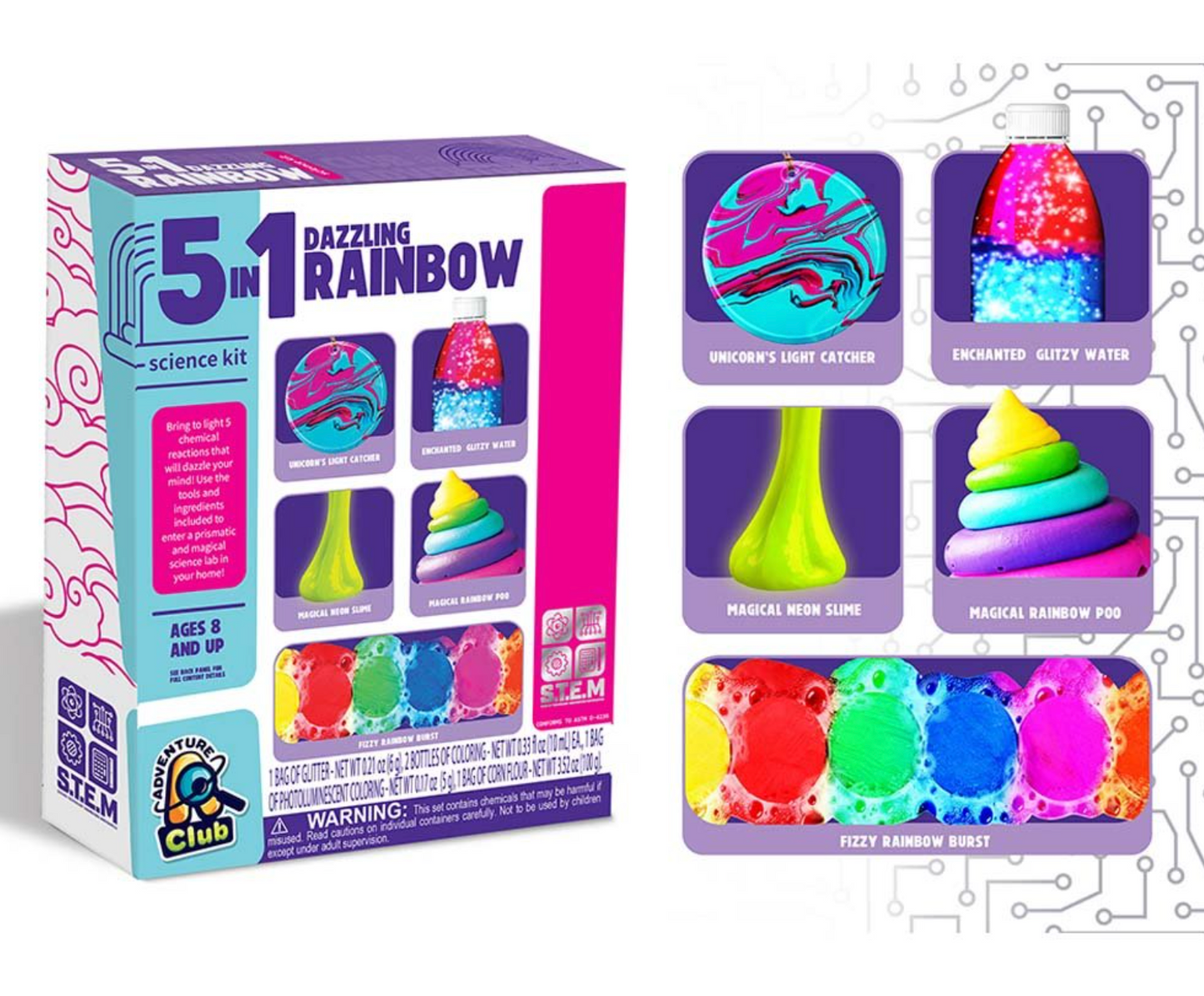 5 in 1 Dazzling Rainbow Experiments Kit