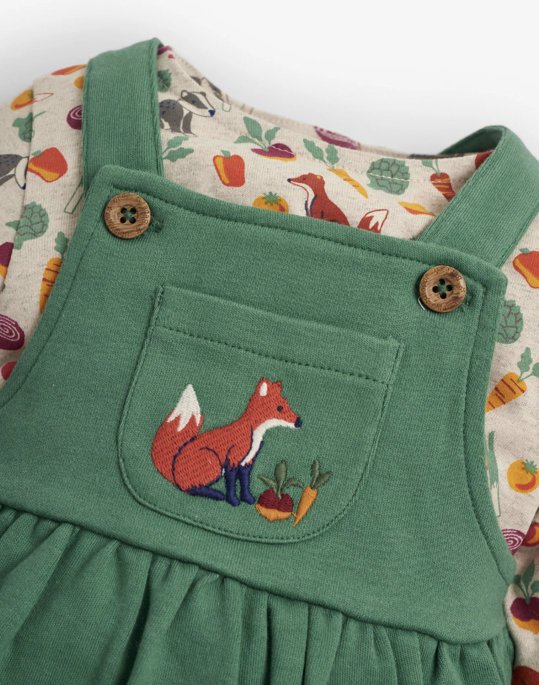 Vegetable Print Pinafore Set