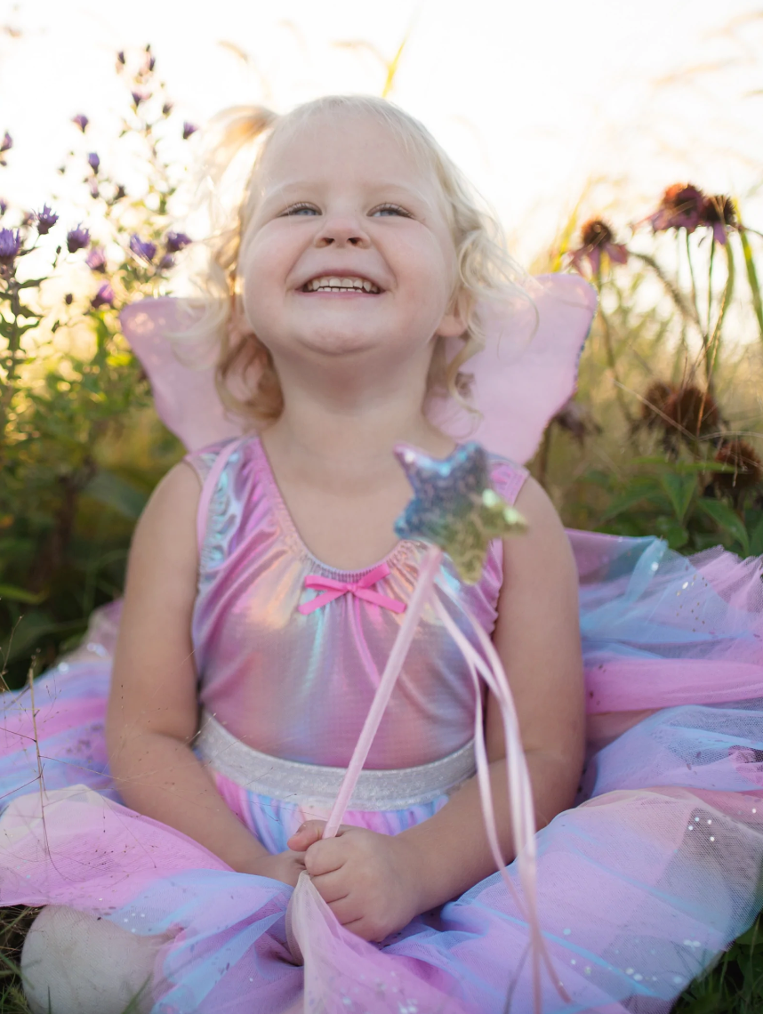 RAINBOW SEQUINS SKIRT, WINGS & WAND