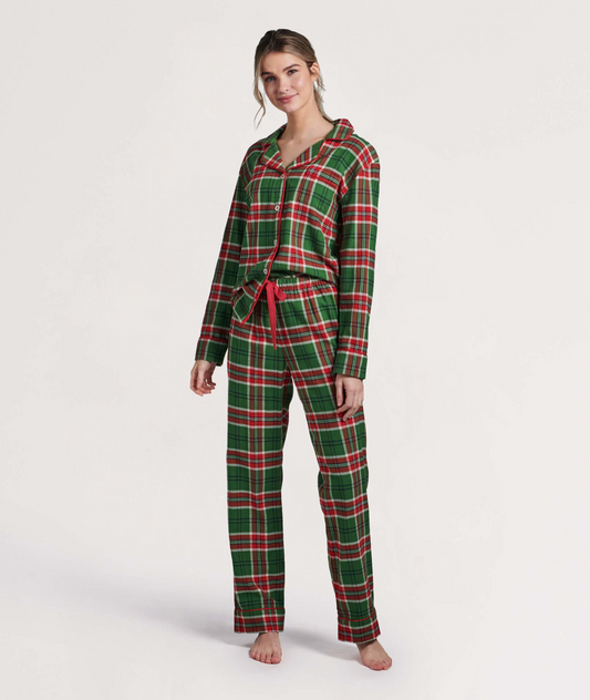 Country Christmas Plaid Women's Flannel PJ Set