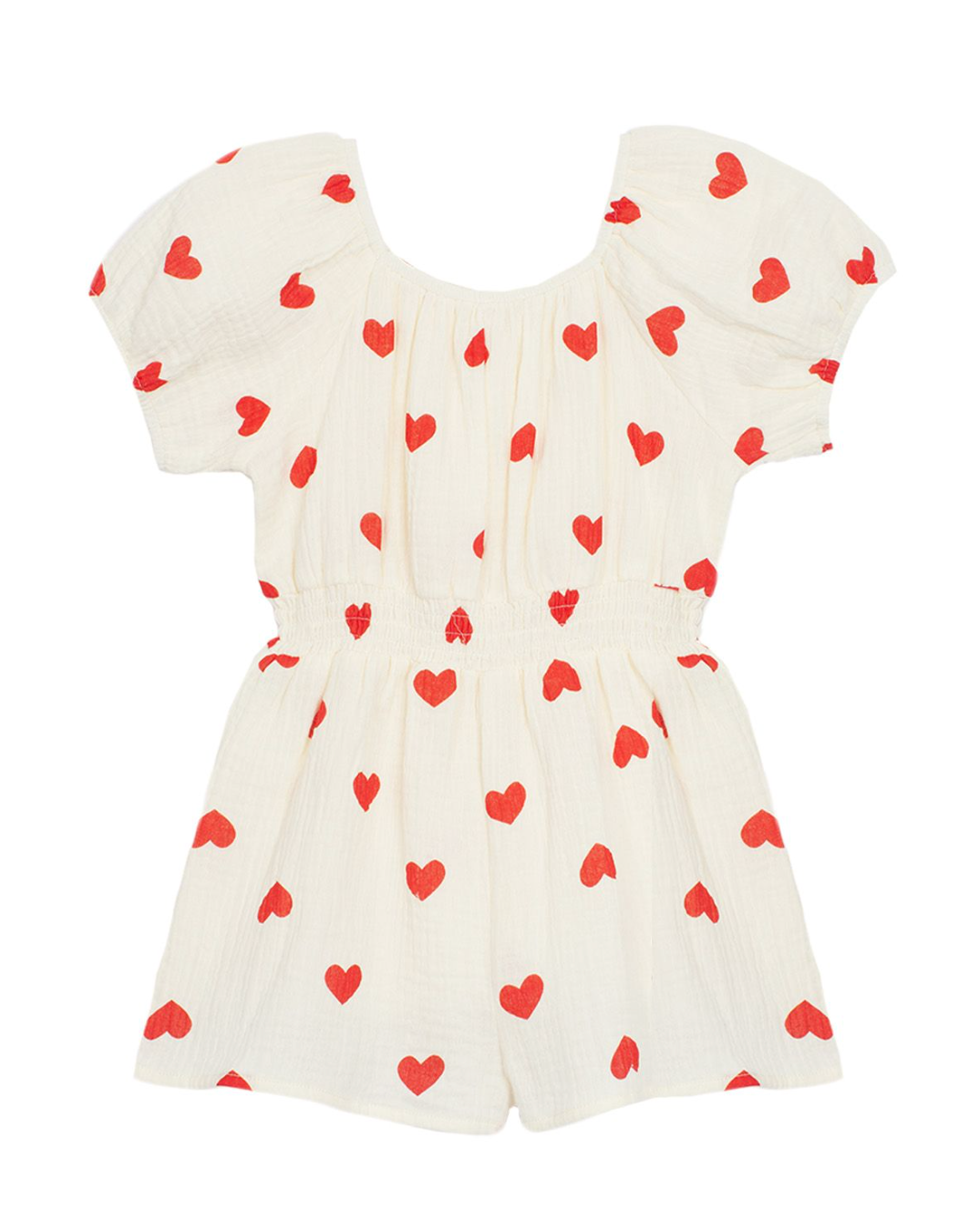 Sweet Hearts Girls Gauze Romper